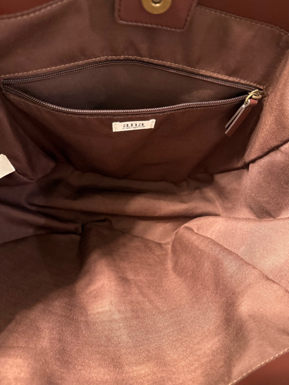 a.n.a Brown Woven Tote with Leather Trim - Picture 4 of 4
